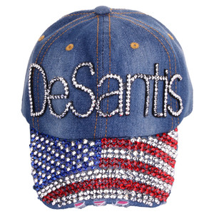 Sombrero de béisbol con diamantes de imitación para mujer, gorra de béisbol con logotipo personalizado, con diamantes de imitación ostentosos, Desantis - Product Image 1