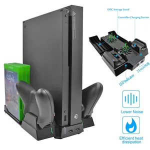 Ventilador enfriador de soporte de refrigeración vertical para Xbox One <span class=keywords><strong>X</strong></span>, cargador de controlador con 2 puertos HUB y estante de almacenamiento de discos <span class=keywords><strong>Base</strong></span> de carga One <span class=keywords><strong>X</strong></span> - Product Image 2