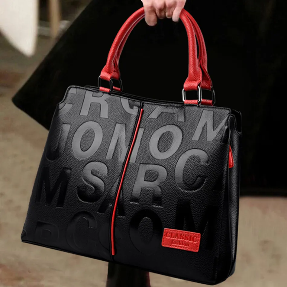 Borse a tracolla con lettera in pelle di qualità da donna per le donne 2022 borse di lusso borse da donna Designer Fashion Tote Bag di grande capacità
