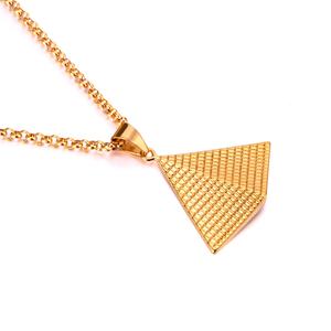 Collar con Colgante de Pirámide Egipcia Chapado en Oro, Joyería Unisex de Moda - Product Image 1