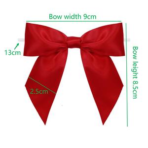 Assortiment de nœuds décoratifs pré-noués en ruban de satin double face pour emballage cadeau et décoration de fêtes - Product Image 6