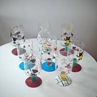 Vente en gros de tasses à café, gobelets, verres à vin rouge et coupes à glace modernes, peints à la main, motif ours de dessin animé mignon, grande capacité, réutilisables, pour fêtes