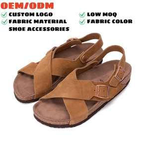 Sandales à bout ouvert rétro en daim de vache <span class=keywords><strong>pour</strong></span> femmes, légères avec semelle en liège <span class=keywords><strong>pour</strong></span> le printemps et l'été - Product Image 1