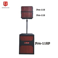 Système de sonorisation Line Array en bois T.I Pro Audio Pro-110 400W/800W avec caisson de basses pour événements en plein air (garantie 3 ans)