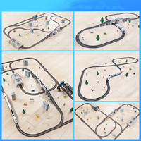Juguete de Tren Eléctrico para Niños, Circuito de Tráfico Urbano con Puente, 914+CM