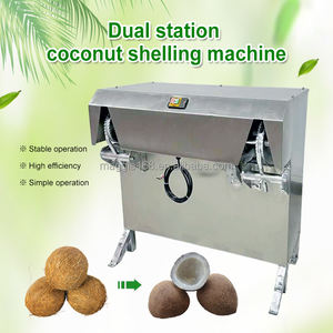 Máquina de eliminación de cáscara de coco de doble cabeza de 10-15 segundos/PC, máquina de cáscara de coco marrón maduro de acero inoxidable - Product Image 3