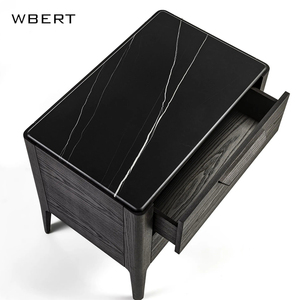 Wbert เสื้อสไตล์มินิมอลแบบอิตาลีทันสมัยพร้อมไม้เนื้อแข็งและหินอ่อนสำหรับวิลล่าในโรงแรมเก็บของในห้องนอนตู้ข้างเตียง - Product Image 2