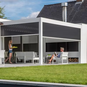 ستائر مقاومة للرياح بمحركات مقاومة للماء شاشة بسحاب-نسيج ألياف زجاجية للأماكن الخارجية للحدائق - Product Image 2