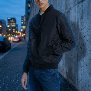 Cheap Price High Quality Breathable Vintage <b>Denim</b> Zipper Nonwoven Winter Bomber <b>Jacket</b> Nylon Lining <b>for</b> <b>Men</b> Boys Custom Brand - Product Image 4