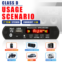 Amplificateur 50W, carte décodeur MP3, Bluetooth 5.0, enregistrement USB, module mains libres, radio FM AUX, voiture 6V 12V 18V, carte originale, MP3 pour voiture