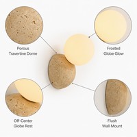 Applique murale LED moderne en verre jaune avec abat-jour rond, lumière blanc chaud à intensité variable pour chambre et salon
