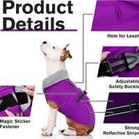 Veste en coton pour chien imperméable et doublée de polaire épaisse, vente chaude, manteau chaud en coton pour animaux de compagnie pour l'automne et l'hiver, vente en gros
