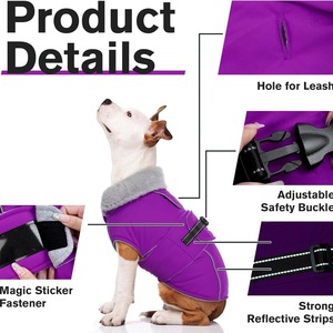 Giacca per Cani in Cotone Foderata in Pile Spesso Impermeabile, Cappotto Caldo per Animali Domestici Autunno Inverno, Vendita all'Ingrosso - Product Image 6
