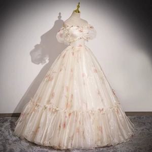 Abito da sera elegante champagne senza spalline, stile <span class=keywords><strong>fata</strong></span>, per performance sul palco, abito da sposa lungo da principessa per <span class=keywords><strong>donna</strong></span> - Product Image 2