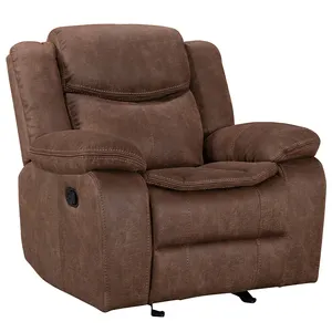 Fauteuil inclinable manuel moderne en tissu microfibre avec bascule et pivotant pour meubles de salon