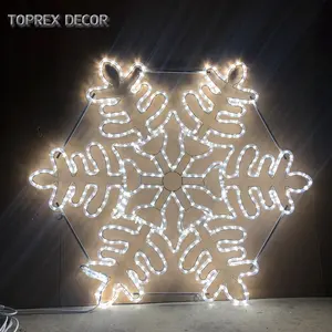 Support de personnalisation Toprex Decor affiche de vacances commerciales extérieur led grande lumière de flocon de neige de Noël