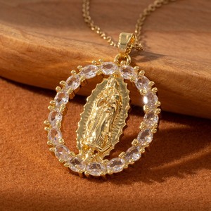Collar con Colgante de Bambú y Circones, Estilo Retro Elegante, Cadena de Cobre, Joyería Cristiana Deportiva para Mujer - Product Image 2