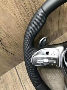 Volante Deportivo Modificado SOON TODA en Cuero Beige con Líneas Blancas Perforadas para <span class=keywords><strong>Mercedes</strong></span> <span class=keywords><strong>Benz</strong></span> a GLA B GLB C GLC <span class=keywords><strong>E</strong></span> GLE CLS ZC-809-P70-F - Product Image 5