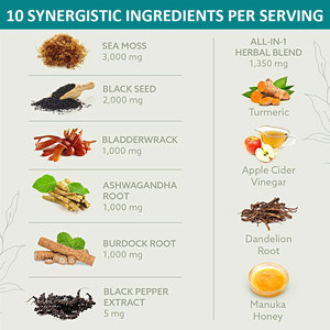 Cápsulas de musgo de mar de mezcla de energía diaria 10 en 1 de alta calidad OEM ODM con inmunidad de soporte de Ashwagandha de raíz de bardana Bladderwrack - Product Image 6