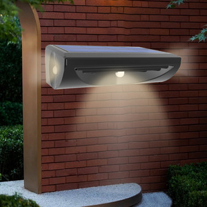 Lampe murale solaire 3 LED blanc chaud IP65 étanche avec détecteur de mouvement pour extérieur, jardin, cour, clôture - Product Image 2