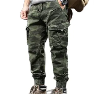 2024 New Men's Camouflage Overalls Fashion Brand Spring Loose Bundle Feet Casual Pants for Spring & Autumn Trousers