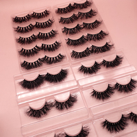 Soie 5 paires 6d cils Faux cils de vison Cat-eye Faux cils de vison 8d Wispy 15-18mm Faux cils de vison