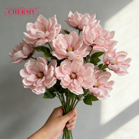 CM-TH1320 Haute Qualité Fleur Soie Nouveau Rétro 3 Têtes Magnolia Fleurs pour Mariage Décor À La Maison