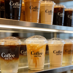 แก้วพลาสติกใส PET ขนาด 500 มล. 16 ออนซ์ สำหรับชานมไข่มุก สมูทตี้ กาแฟเย็น เครื่องดื่มเย็น แบบใช้แล้วทิ้ง พร้อมโลโก้สั่งทำ - Product Image 2