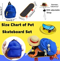 Accessoires pour petits animaux : Sac à dos et chapeau pour dragons barbus, kit mini-skateboard, design classique créatif, imprimé polyester