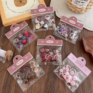 Mini-attaches pour cheveux à motif écossais en forme de cœur, élastiques pour queue de cheval pour enfants, accessoires mignons pour petites filles - Product Image 4