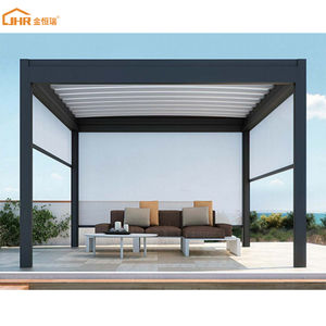 Pergola Louvre motorisée électrique intelligente, pergola extérieure motorisée en aluminium avec stores et stores occultants - Product Image 2