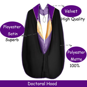 छात्र वर्दी उच्च गुणवत्ता स्नातक स्नातक गोभी, हुड और 8-साइड ट्राम पैकेज - Product Image 4