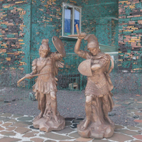 Sculpture de guerrier grec de grande taille, artisanale, de style antique, pour jardin extérieur, statue grandeur nature, art déco, fibre de verre écologique