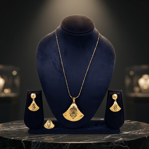 Juego de Collares con Colgante Chapado en Oro de 14K, 18K y 24K al por Mayor, Juego de Collares con Colgante de Moda para Mujer, Tradicional para Fiestas de Compromiso - Product Image 1
