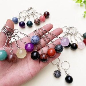 Portachiavi all'ingrosso <span class=keywords><strong>con</strong></span> ciondolo a sfera di cristallo naturale <span class=keywords><strong>con</strong></span> cristalli curativi e sfera di cristallo portachiavi portachiavi - Product Image 2