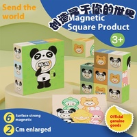 Blocs magnétiques à six faces sous licence officielle Mini World 2CM jouets éducatifs en papier de dessin animé transformable jouets magnétiques durables