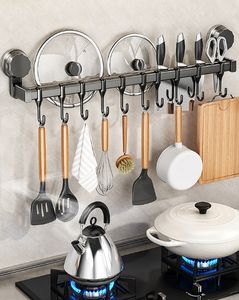 Estante de Cocina de Doble Barra con 6/8/10/12/14 Ganchos, Autoadhesivo con Ventosa, Multifuncional - Product Image 6