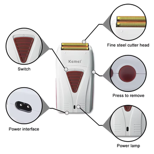 Rasoio Elettrico KEMEI KM-3382 per Uomo, Doppia Lama di Precisione in Acciaio, Ricarica USB, Regolabarba <span class=keywords><strong>e</strong></span> Tagliacapelli, Certificato CE - Product Image 3
