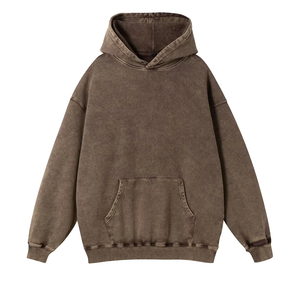 2025 Logo personnalisé femmes nouvelle mode sweat à capuche Offre Spéciale solide à manches longues pull goutte épaule sweats à capuche pour femme lavé à l'acide - Product Image 1