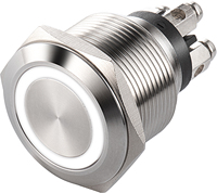 Interrupteur à bouton-poussoir LED étanche 12V RGB illuminé 12mm 16mm 19mm 22mm métal le plus plat momentané IP65 électronique 3A plastique