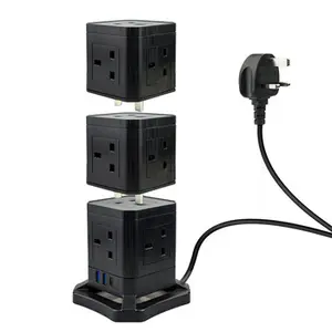 Hot Selling UK Standard Tower Socket With 13 outlets 3 USB Ports Surge Protector Electrical Plugs for General-Purpose