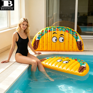 Bateau gonflable amusant en forme de taco, en vinyle durable, pour se baigner sur l'eau, idéal pour les fêtes en <span class=keywords><strong>piscine</strong></span> en plein air - Product Image 2