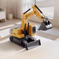 Excavadora de Aleación con Control Remoto, 9 Canales, Camión con Rociador, Juguetes de Excavadora RC 2.4G para Niños, Juguetes de Camiones de Construcción