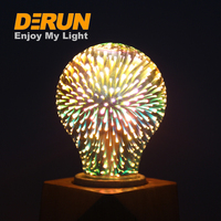 Ampoule LED Edison à filament décorative en forme de cœur à cinq branches, effet feux d'artifice 3D, A60 4W 220-240V, DEC-3D