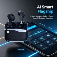 Écouteurs sans fil à traduction instantanée IA en temps réel Deep Voice App, mini-casque pour sommeil et enregistrement de réunions