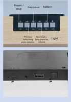Lámpara de Ambiente Inalámbrica para Montar en la Pared con Radio FM, Altavoz Bluetooth HIFI Integrado, Reproductor de MP3, Marco de Fotos y Reproductor de CD