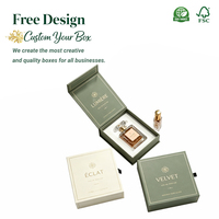 Boîte à parfum coulissante noire et dorée, étanche, avec éponge, 30 ml, 50 ml, 100 ml, logo personnalisé, emballage cadeau de luxe