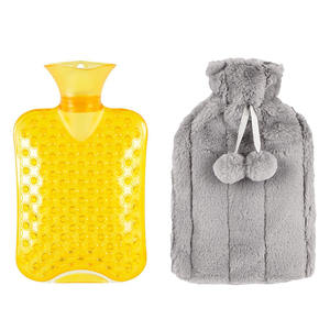 Bolsa de Agua Caliente de PVC con Funda de Felpa con Bolitas, Botella de Agua Caliente Convexa para Calentar las Manos - Product Image 6