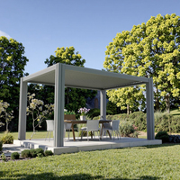 Pergola bioclimatique motorisée de luxe en aluminium, design moderne, sur mesure, écologique, pour villa, cour, balcon