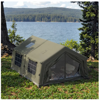 Tente de camping gonflable 17,2 pieds résistante à la pluie et à la neige, double couche, quatre saisons, installation rapide, deux chambres, salon, maison extérieure